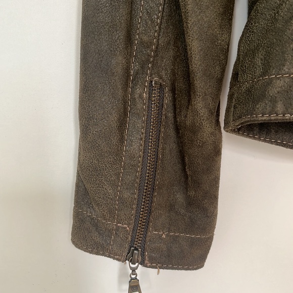 Winter Leather jacket, size 2XS, 2TP extra small, military green colour. - Picture 6 of 11